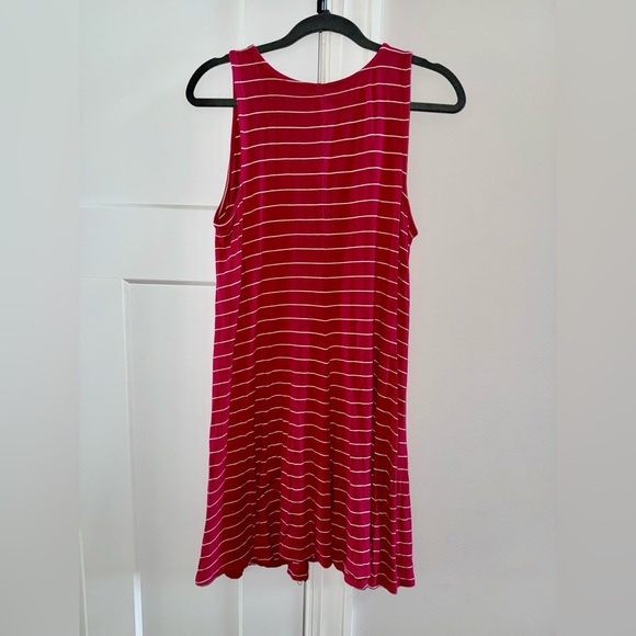 Old Navy Pink Striped Midi Dress - Picture 2 of 3
